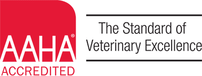 AAHA Accredited badge — Woodland Springs Vet Hospital meets American Animal Hospital Association standards
